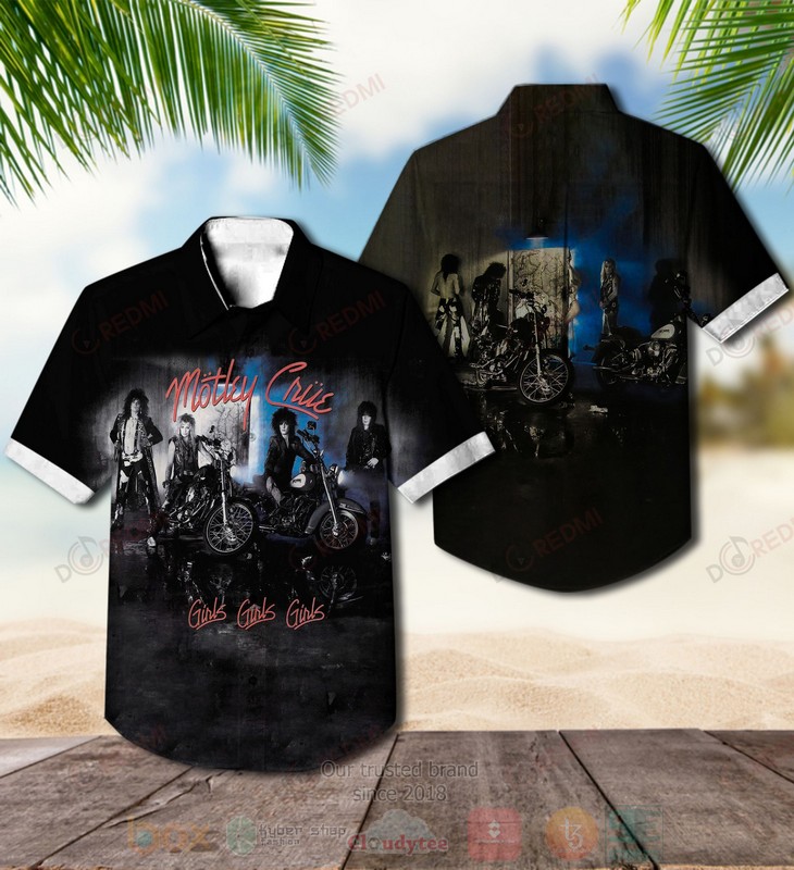 BEST Motley Crue Girls, Girls, Girls Members Album Aloha Hawaiian Shirt