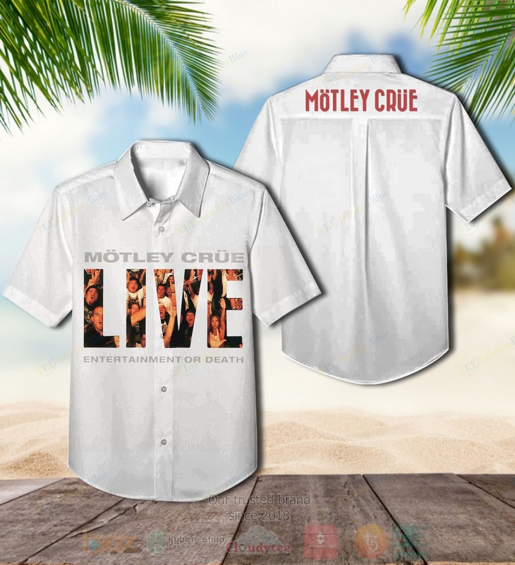 BEST Motley Crue Live Entertainment or Death Album Aloha Hawaiian Shirt