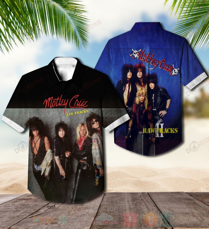 BEST Motley Crue Raw Tracks Album Aloha Hawaiian Shirt
