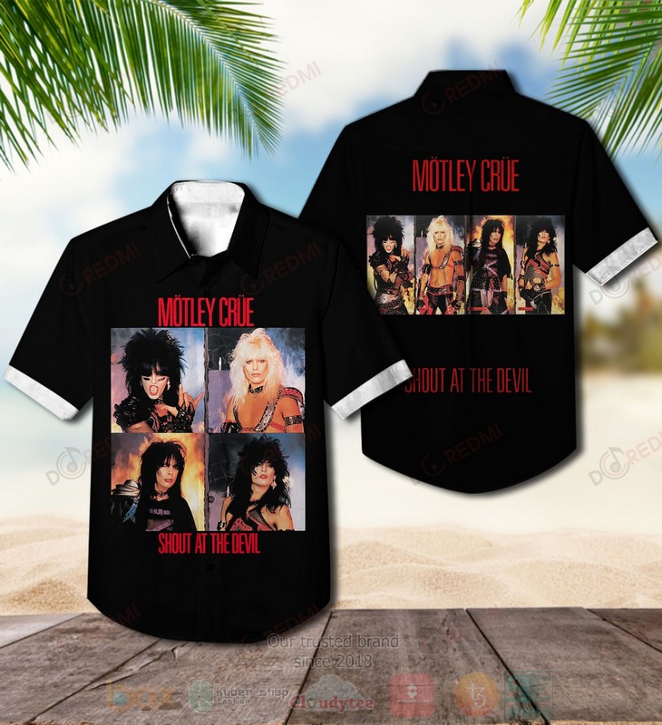 BEST Motley Crue Shout at the Devil Album Aloha Hawaiian Shirt