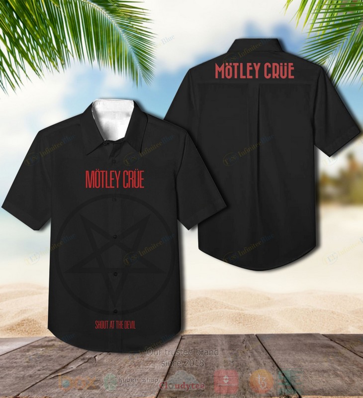 BEST Motley Crue Shout at the Devil Black Album Aloha Hawaiian Shirt