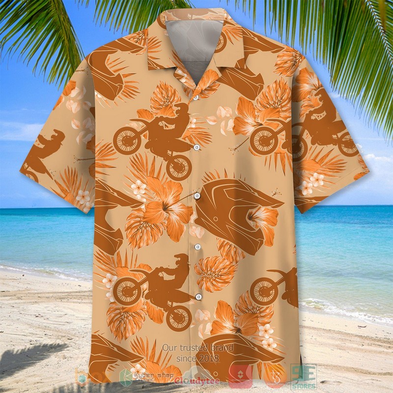 NEW Motocross Orange Tropical Hawaiian Shirt 2 NEW Motocross Orange Tropical Hawaiian Shirt word2