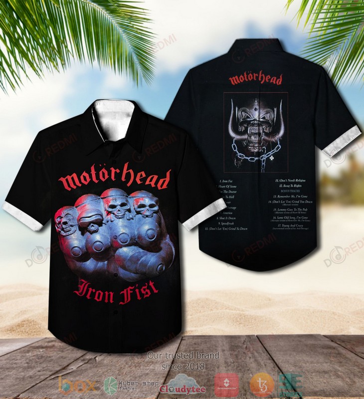 Motorhead Iron Fist Short Sleeve Hawaiian Shirt word3
