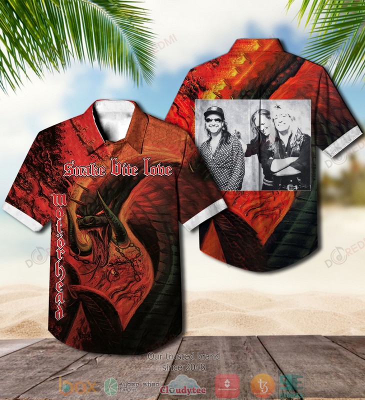 Motorhead Snake Bite Love Short Sleeve Hawaiian Shirt word1