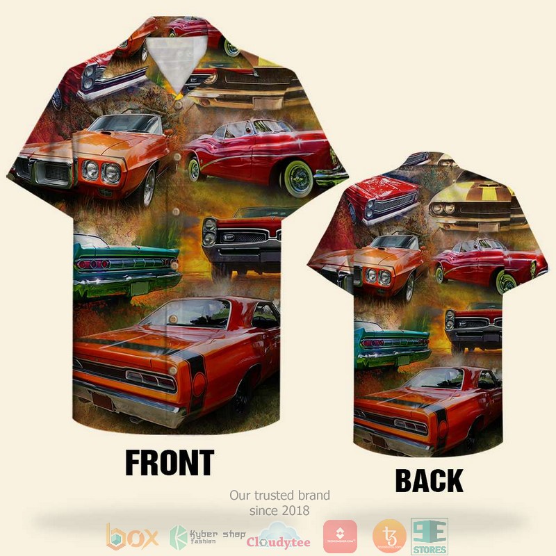 Muscle Car Pattern Hawaiian Shirt