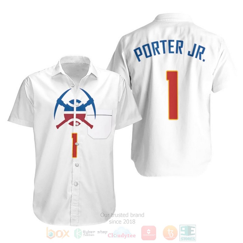 BEST NBA Nuggets Michael Porter Jr 1 2020-21 Earned White 3D Aloha Shirt word1