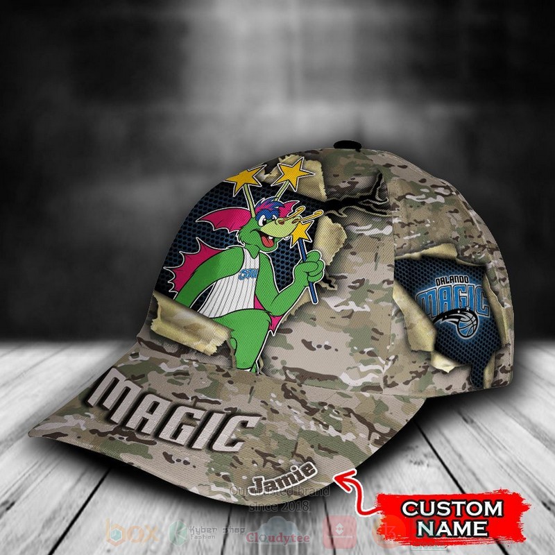 BEST NBA Orlando Magic Camo Mascot Custom Name Cap Hat 2 BEST NBA Orlando Magic Camo Mascot Custom Name Cap Hat word2