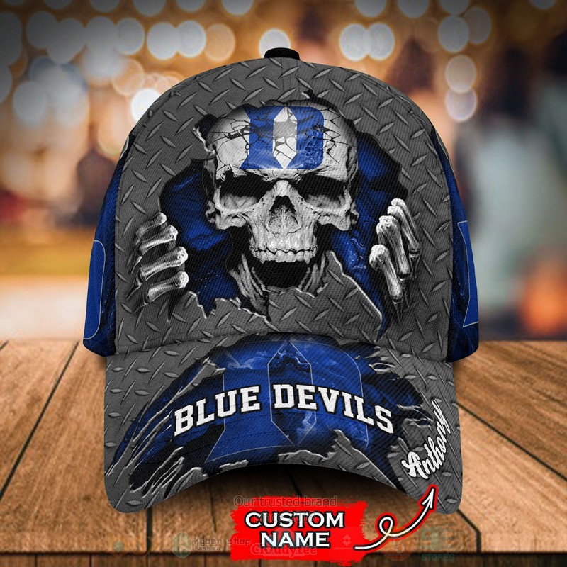 BEST Duke Blue Devils Skull NCAA Custom Name Cap Hat word1