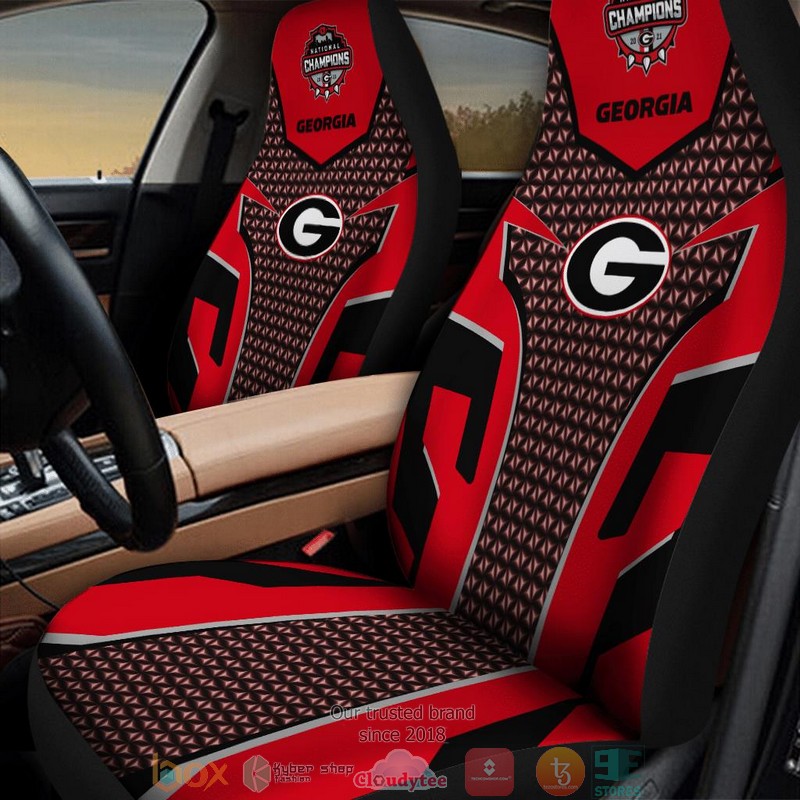 NCAA Georgia Bulldogs Champion Black Red Car Seat Covers