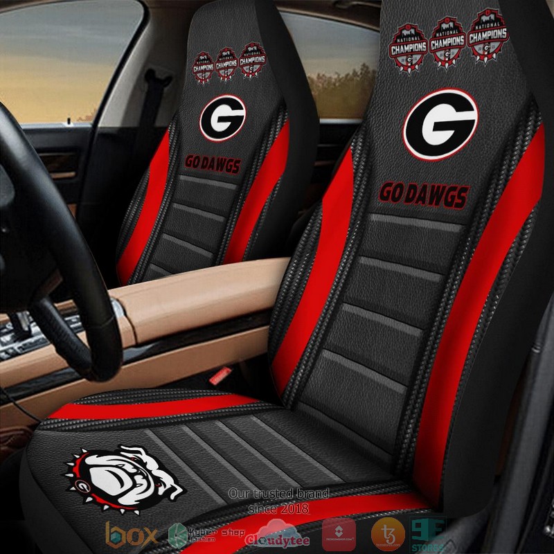 NCAA Georgia Bulldogs Champion Go Dawgs Black Car Seat Covers