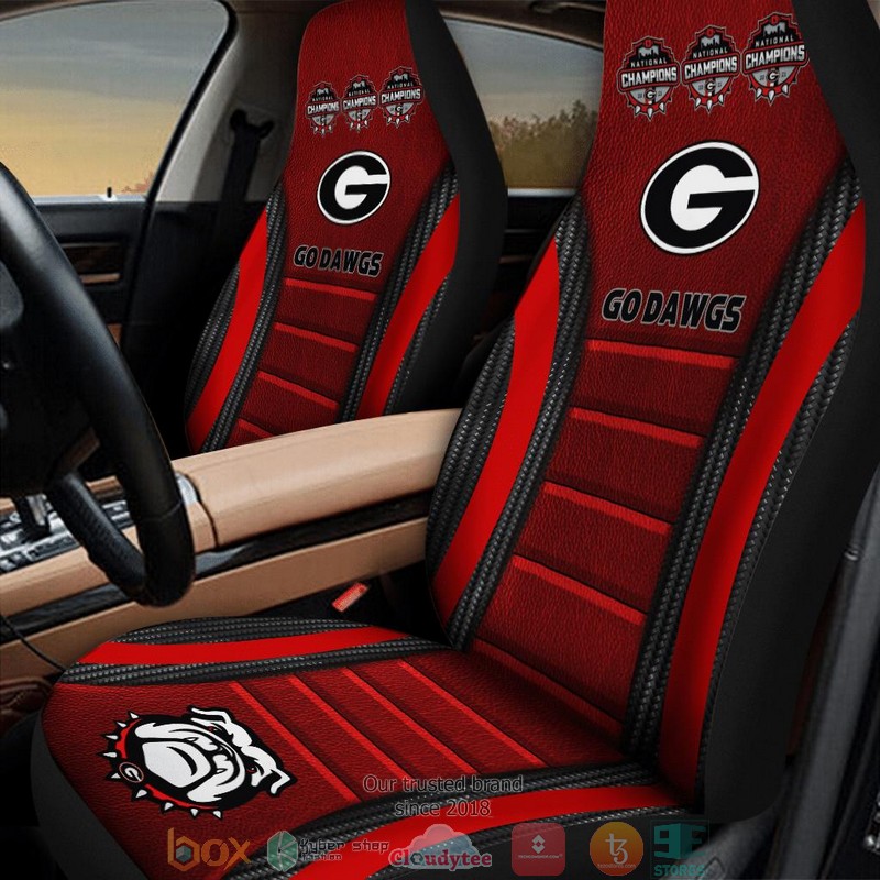 NCAA Georgia Bulldogs Champion Go Dawgs Red Car Seat Covers
