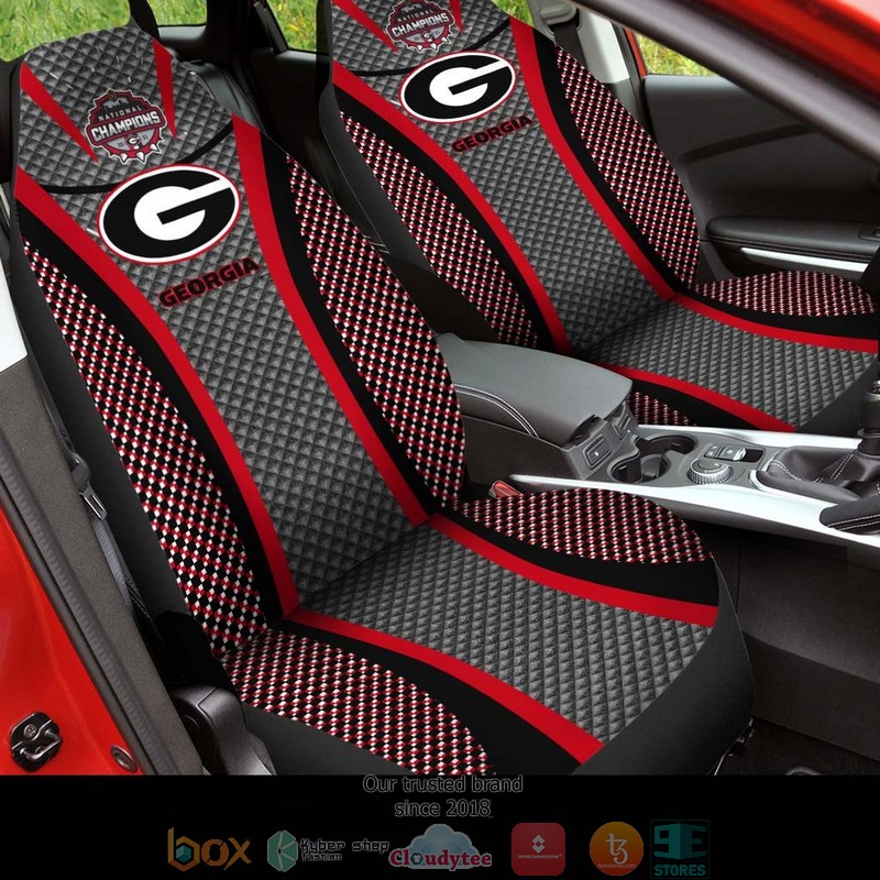 NCAA Georgia Bulldogs Champion Grey red Car Seat Covers