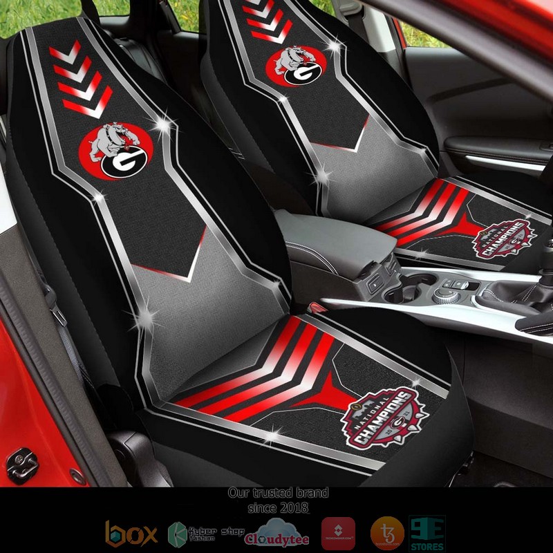NCAA Georgia Bulldogs Champion Silver Black Car Seat Covers