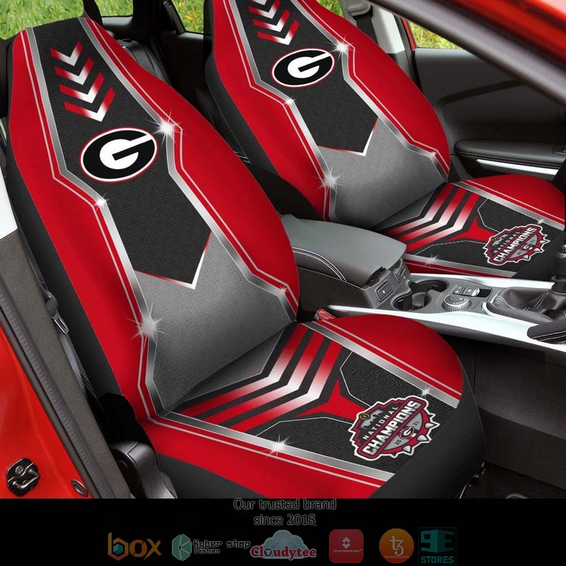 NCAA Georgia Bulldogs Champion red Grey Car Seat Covers