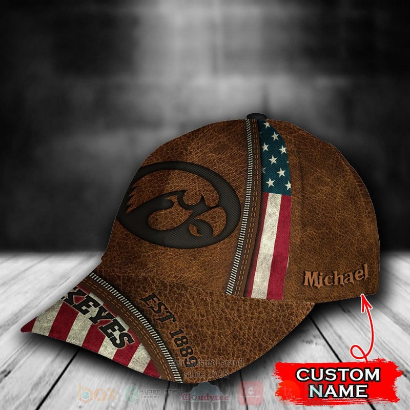BEST IH Leather NCAA Custom Name Cap Hat