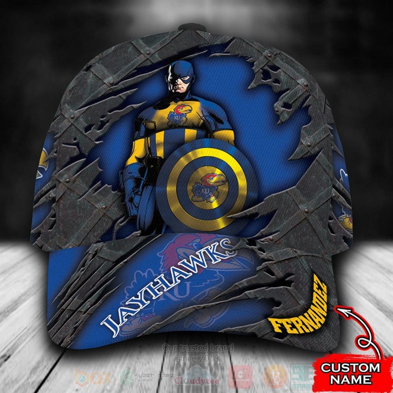 BEST Kansas Jayhawks Cap Hattain America NCAA Custom Name Cap Hat word1