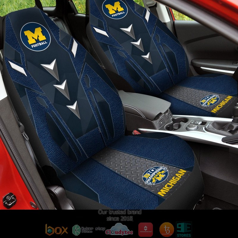 NCAA Michigan Wolverines Big10 Champion Black Navy Car Seat Covers