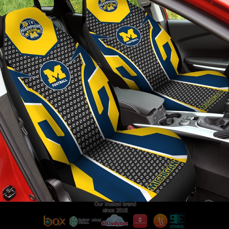 NCAA Michigan Wolverines Big10 Champion Navy Yellow Car Seat Covers