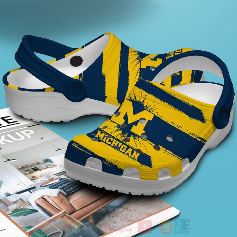 BEST NCAA Michigan Wolverines football Custom Name Crocs Crocband Shoes 3 BEST NCAA Michigan Wolverines football Custom Name Crocs Crocband Shoes word2