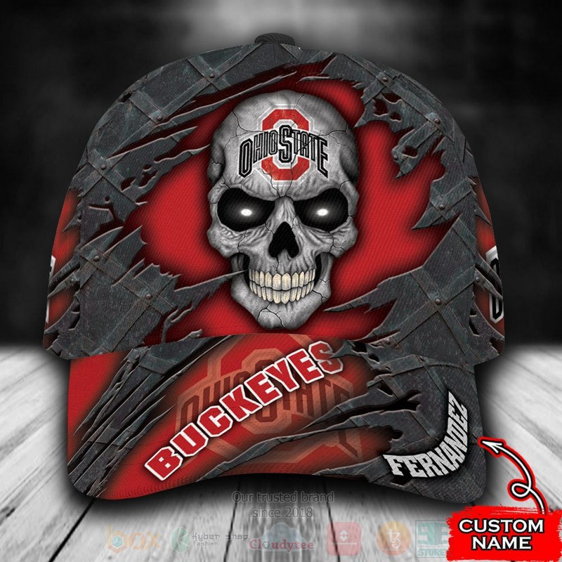BEST Ohio State Buckeyes Skull NCAA Custom Name Cap Hat word2