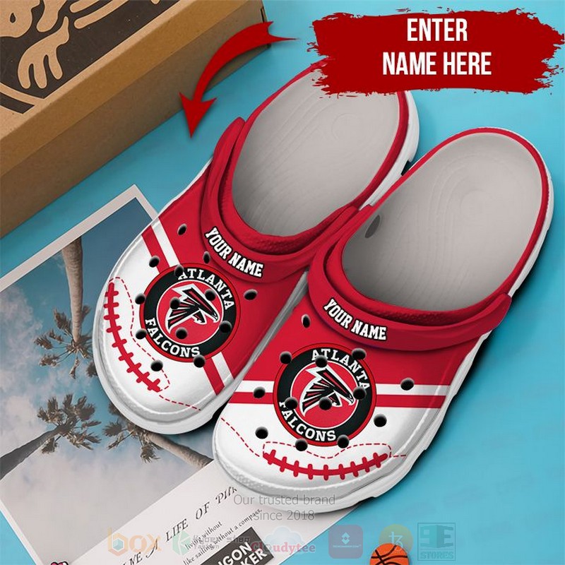 BEST NFL Atlanta Falcons Custom Name Red-White Crocs Crocband Shoes