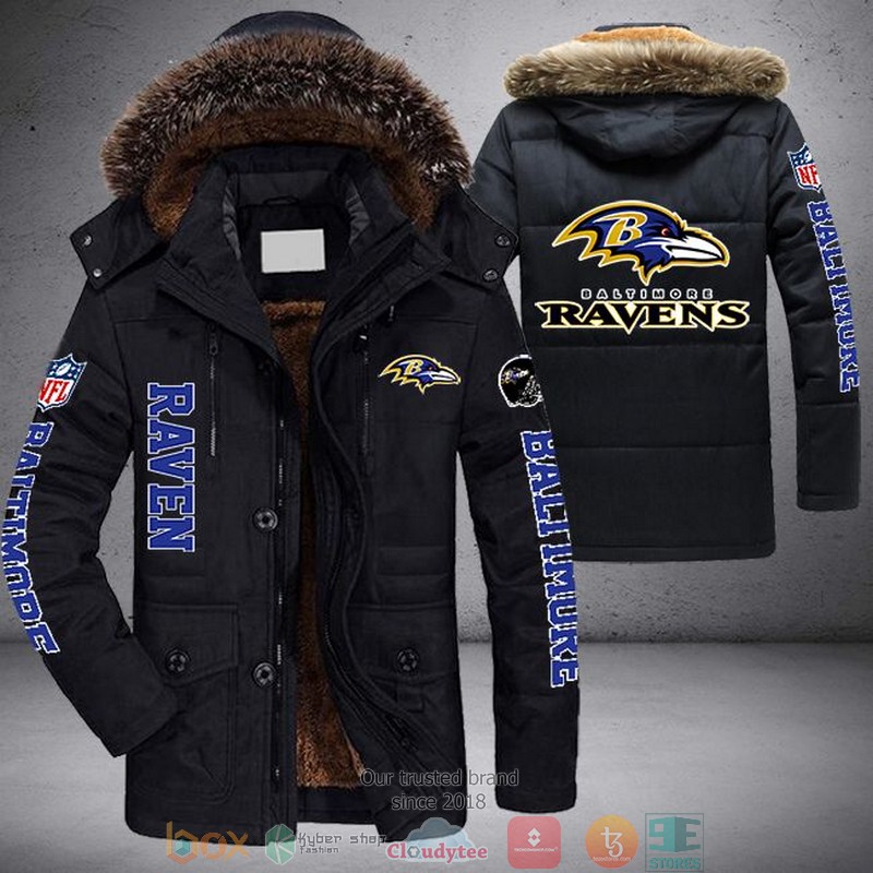 NEW Baltimore Ravens 3D Parka Jacket word3