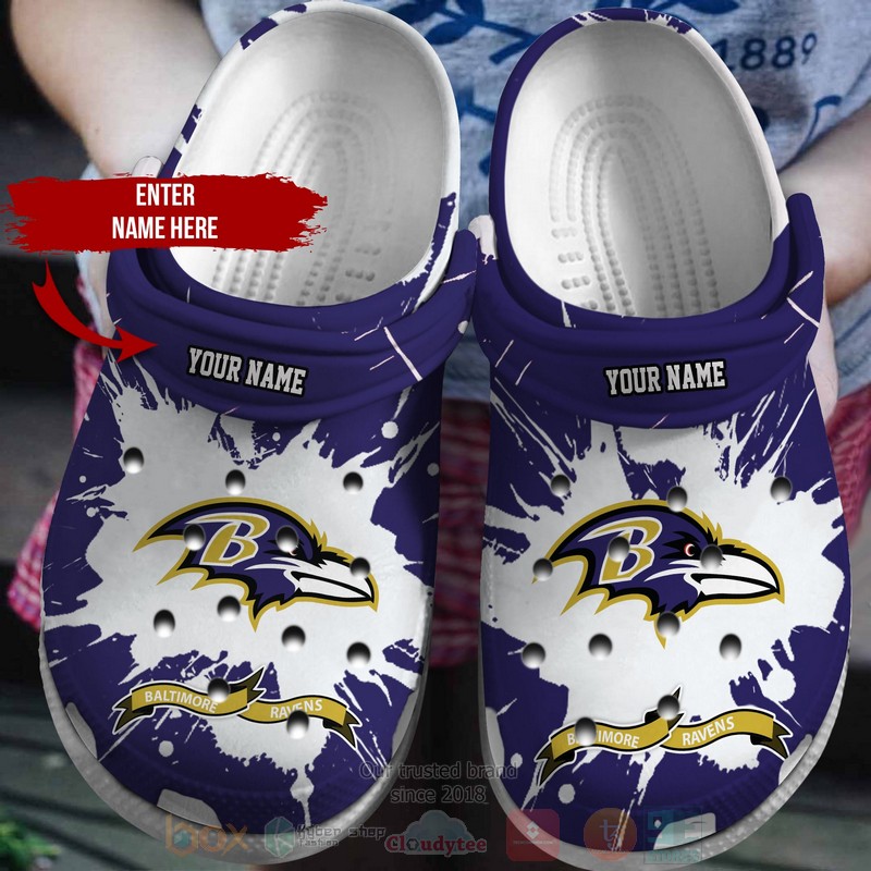 BEST NFL Baltimore Ravens Custom Name Crocs Crocband Shoes