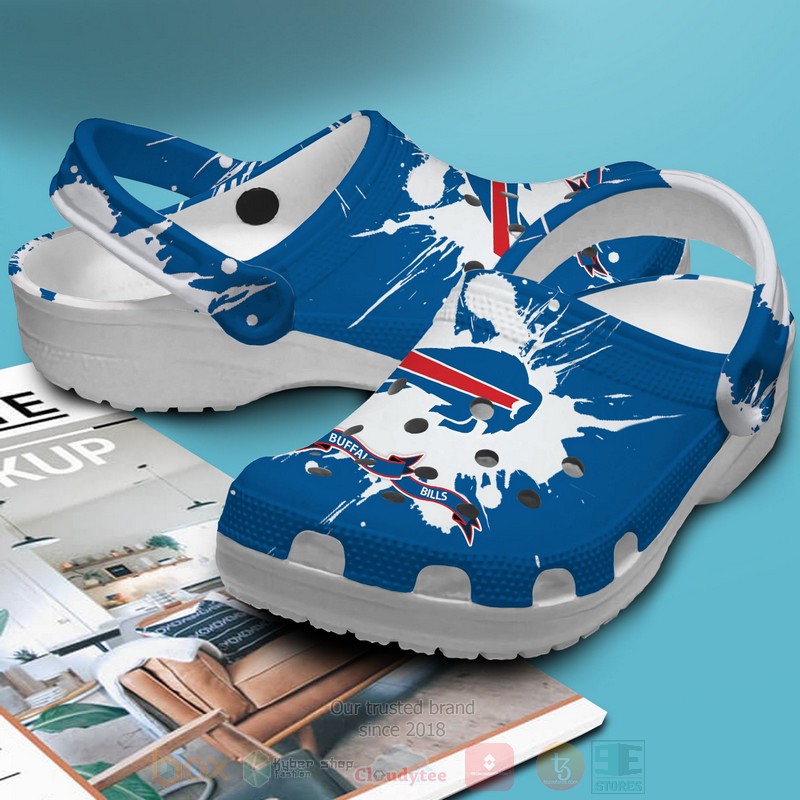 BEST NFL Buffalo Bills Custom Name Blue Pattern Crocs Crocband Shoes 3 BEST NFL Buffalo Bills Custom Name Blue Pattern Crocs Crocband Shoes word3