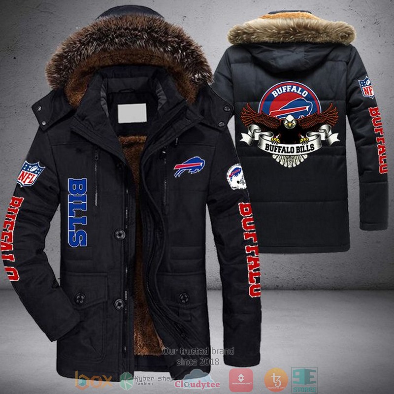 NEW Buffalo Bills Logo Eagle 3D Parka Jacket word1