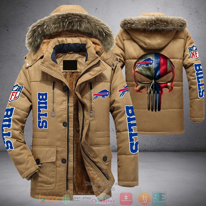 NEW Buffalo Bills Punisher Skull United States Flag 3D Parka Jacket 4 NEW Buffalo Bills Punisher Skull United States Flag 3D Parka Jacket word1