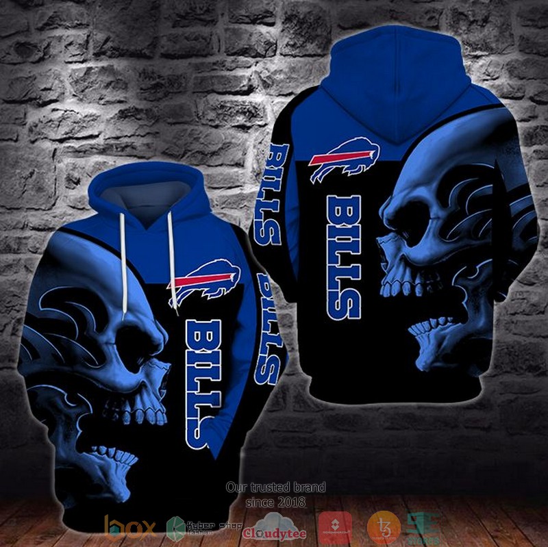 NEW Buffalo Bills Skull 3D Hoodie 1 NEW Buffalo Bills Skull 3D Hoodie word2