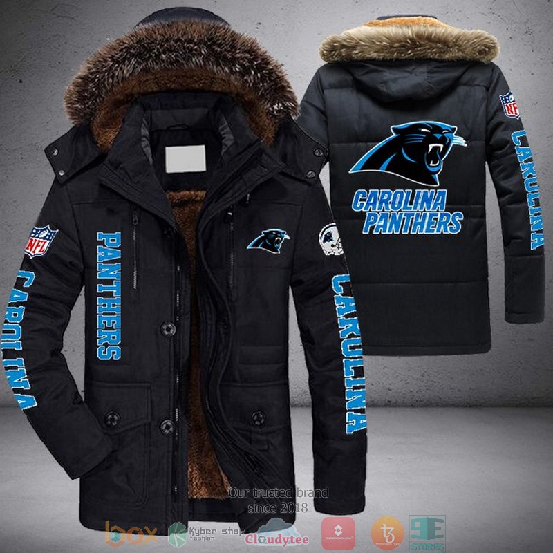 NEW Carolina Panthers 3D Parka Jacket word1