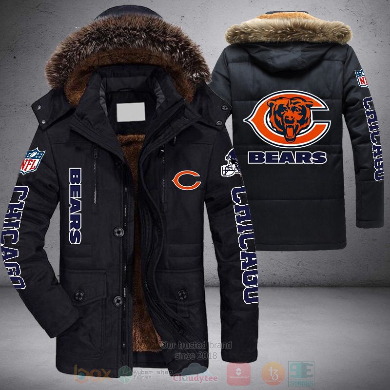 BEST NFL Chicago Bears Logo Parka Jacket Coat word1