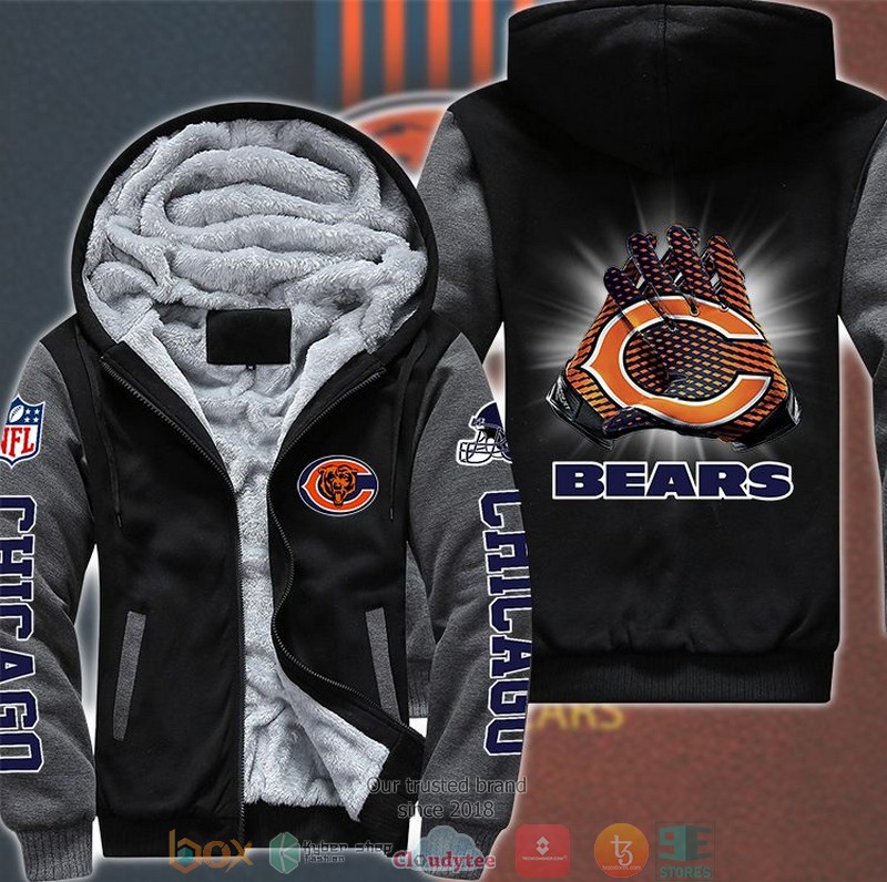 NFL Chicago Bears hand gloves 3d fleece hoodie jacket 2 NFL Chicago Bears hand gloves 3d fleece hoodie jacket word3