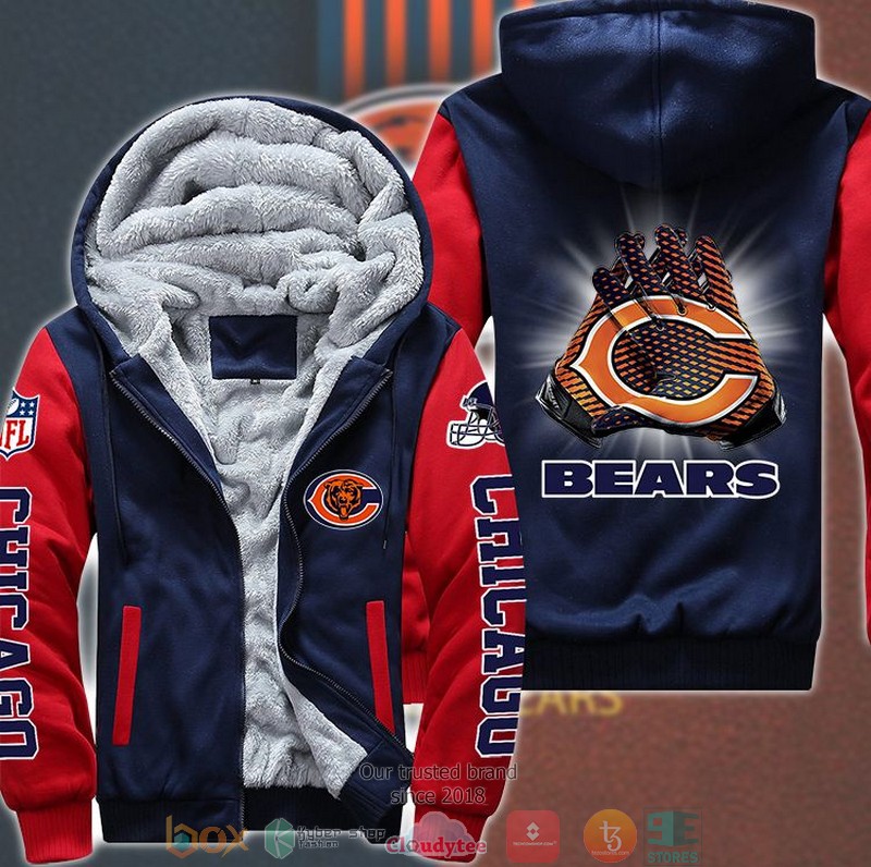 NFL Chicago Bears hand gloves 3d fleece hoodie jacket 4 NFL Chicago Bears hand gloves 3d fleece hoodie jacket word3