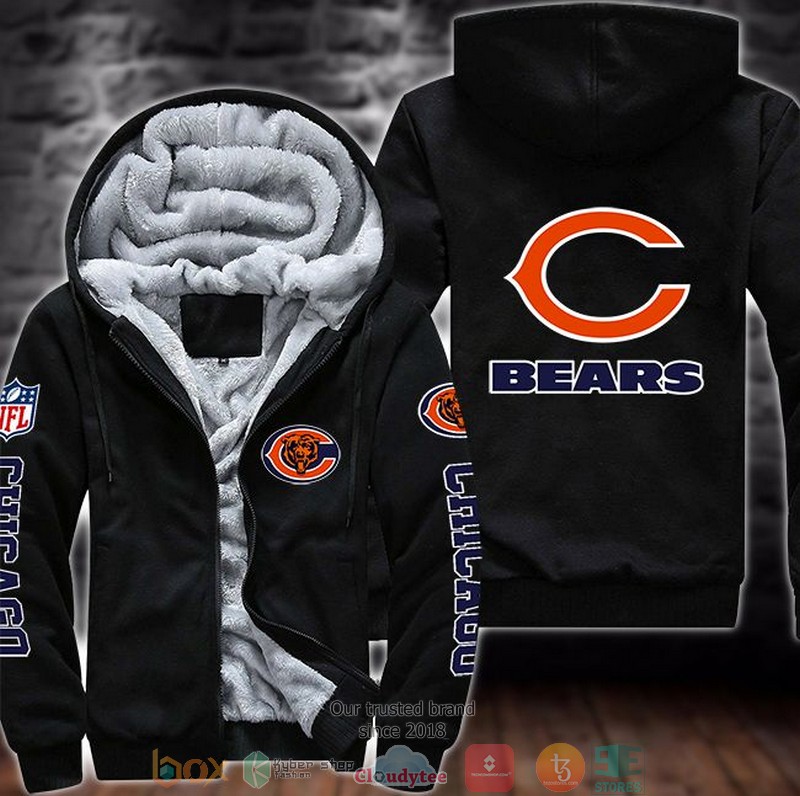 NFL Chicago Bears logo 3d fleece hoodie jacket