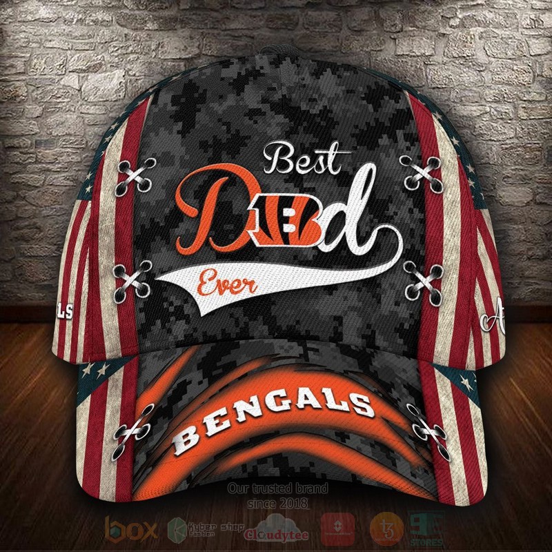 BEST Cincinnati Bengals Best Dad NFL Custom Name Cap Hat word3
