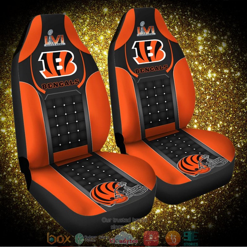 NFL Cincinnati Bengals Super Bowl LVI 2022 black and orange Car Seat Covers