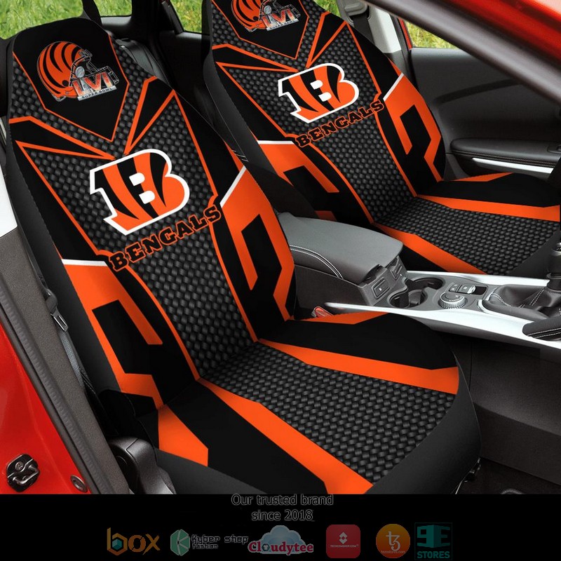 NFL Cincinnati Bengals Super Bowl LVI 2022 black orange Car Seat Covers