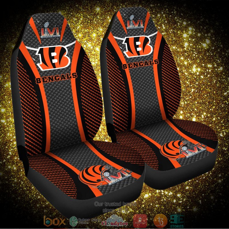 NFL Cincinnati Bengals Super Bowl LVI 2022 orange black Car Seat Covers word2