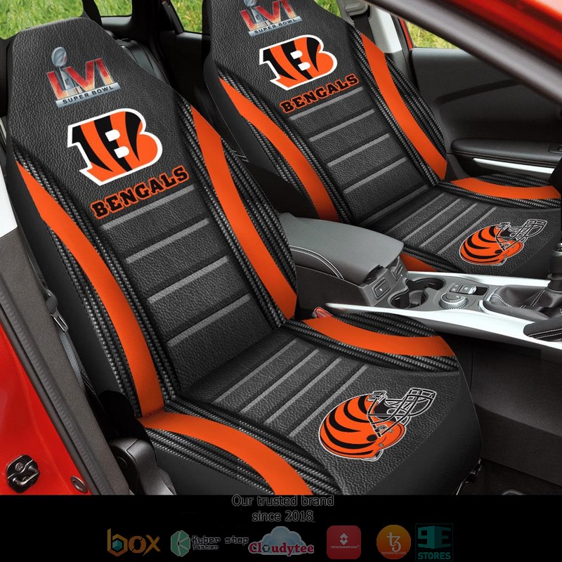NFL Cincinnati Bengals Super Bowl LVI 2022 orange dark Car Seat Covers