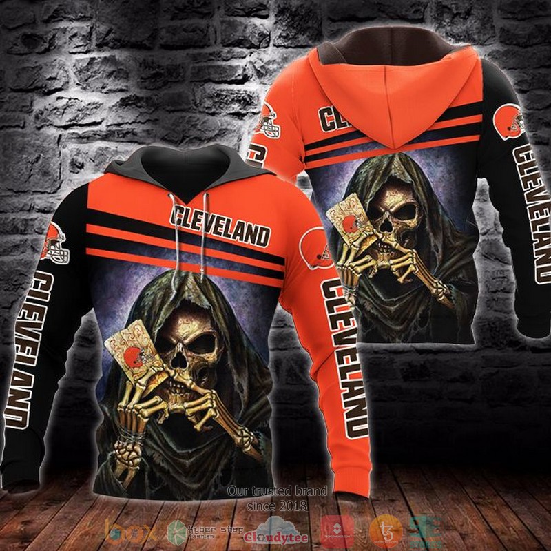 NFL Cleveland Browns Death God Poker 3d hoodie word1