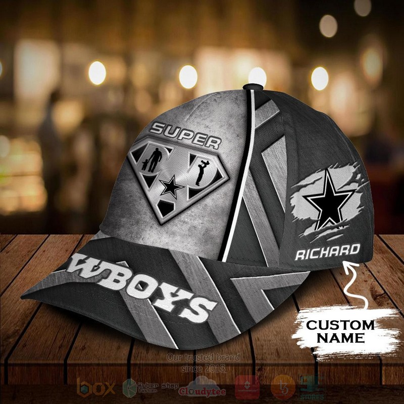 BEST Dallas Cowboys Superman Dad NFL Custom Name Cap Hat 2 BEST Dallas Cowboys Superman Dad NFL Custom Name Cap Hat word1