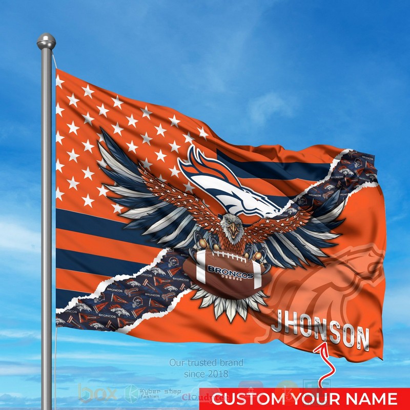 BEST NFL Denver Broncos Custom Name Luxury Flag word1