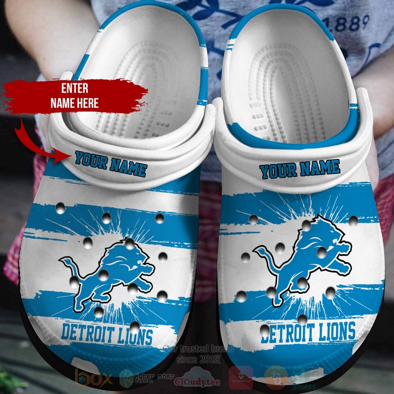 BEST NFL Detroit Lions Custom Name Crocs Crocband Shoes