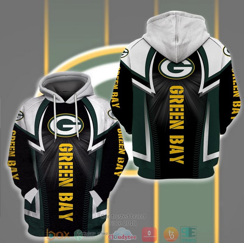 NFL Green Bay Packers Black Yellow 3d hoodie word1