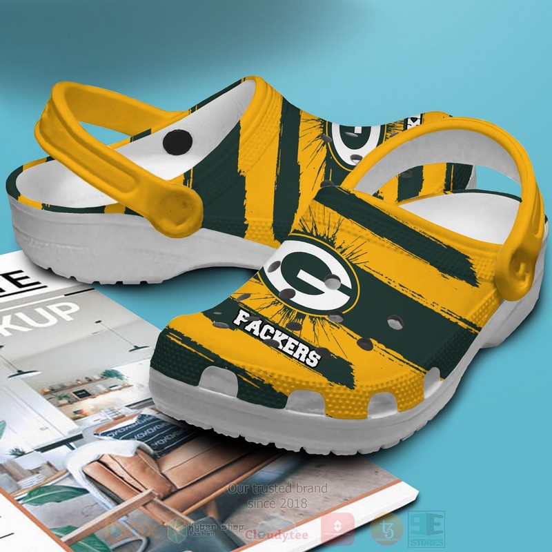 BEST NFL Green Bay Packers Custom Name Green-Yellow Crocs Crocband Shoes word3