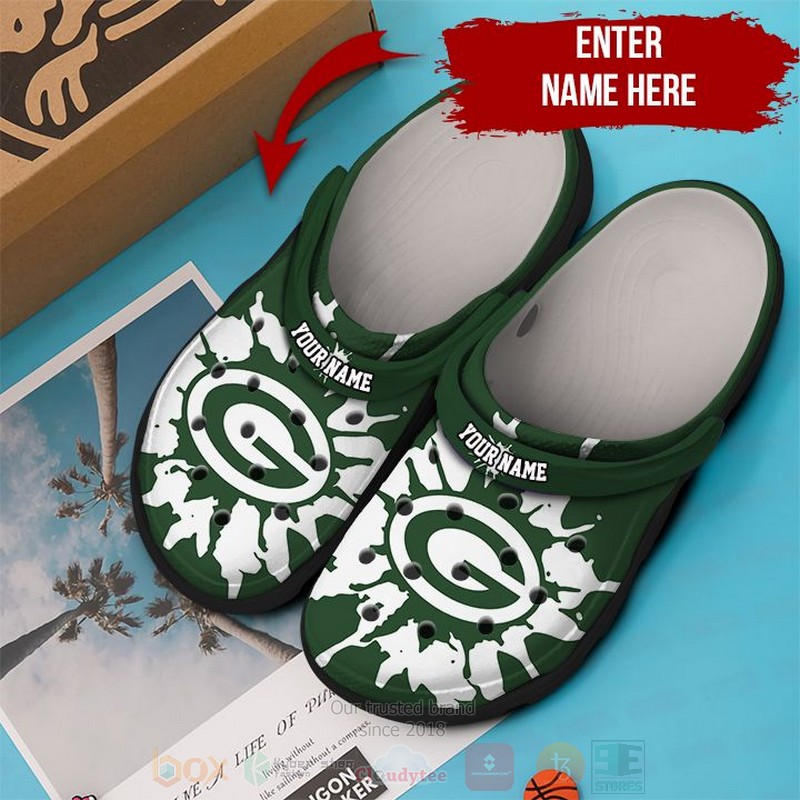 BEST NFL Green Bay Packers Custom Name Green Pattern Crocs Crocband Shoes