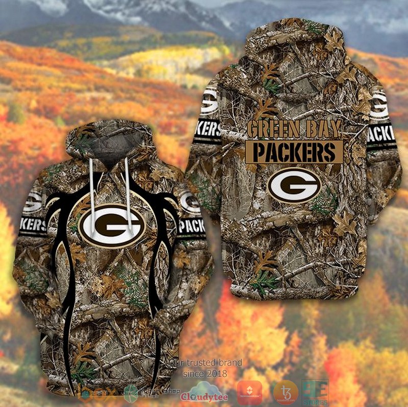 NFL Green Bay Packers Green Camo 3d Hoodie