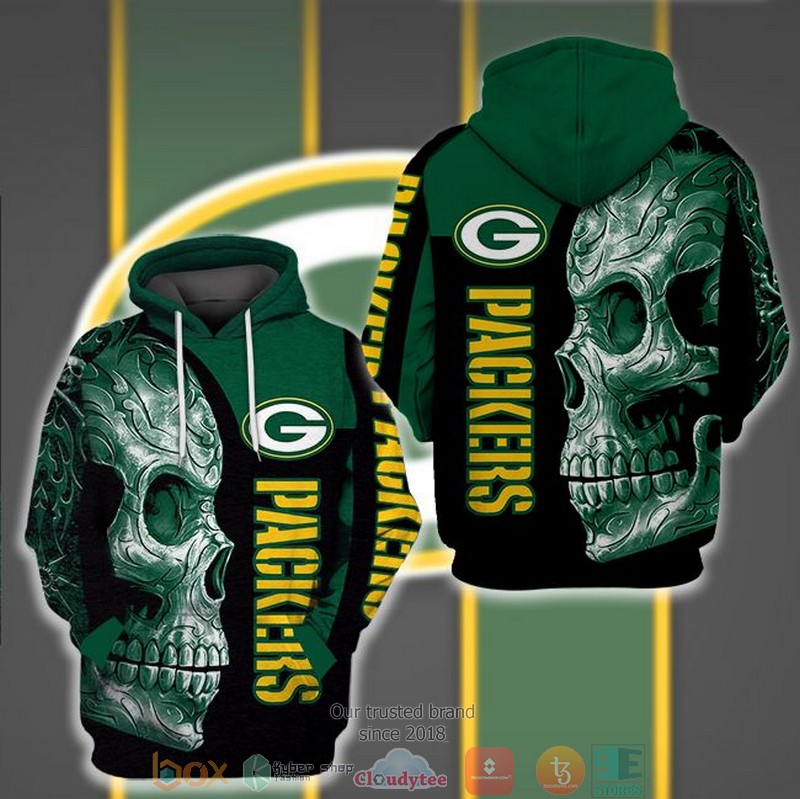 NFL Green Bay Packers Green Skull 3d hoodie 3 NFL Green Bay Packers Green Skull 3d hoodie word1